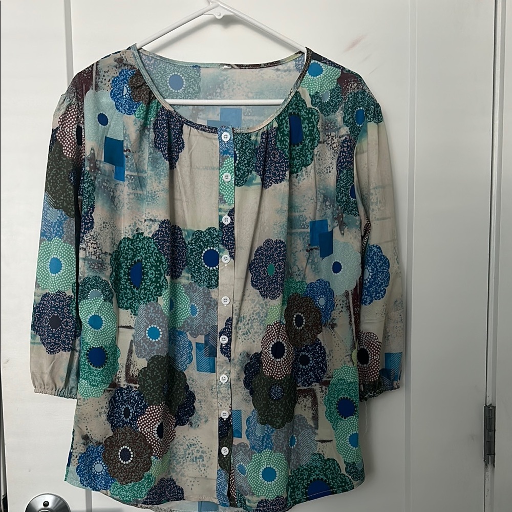 Floral Button-Up Women's Top